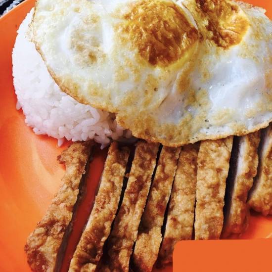 E16Pan Fried Pork Chop with Rice 香煎猪扒饭